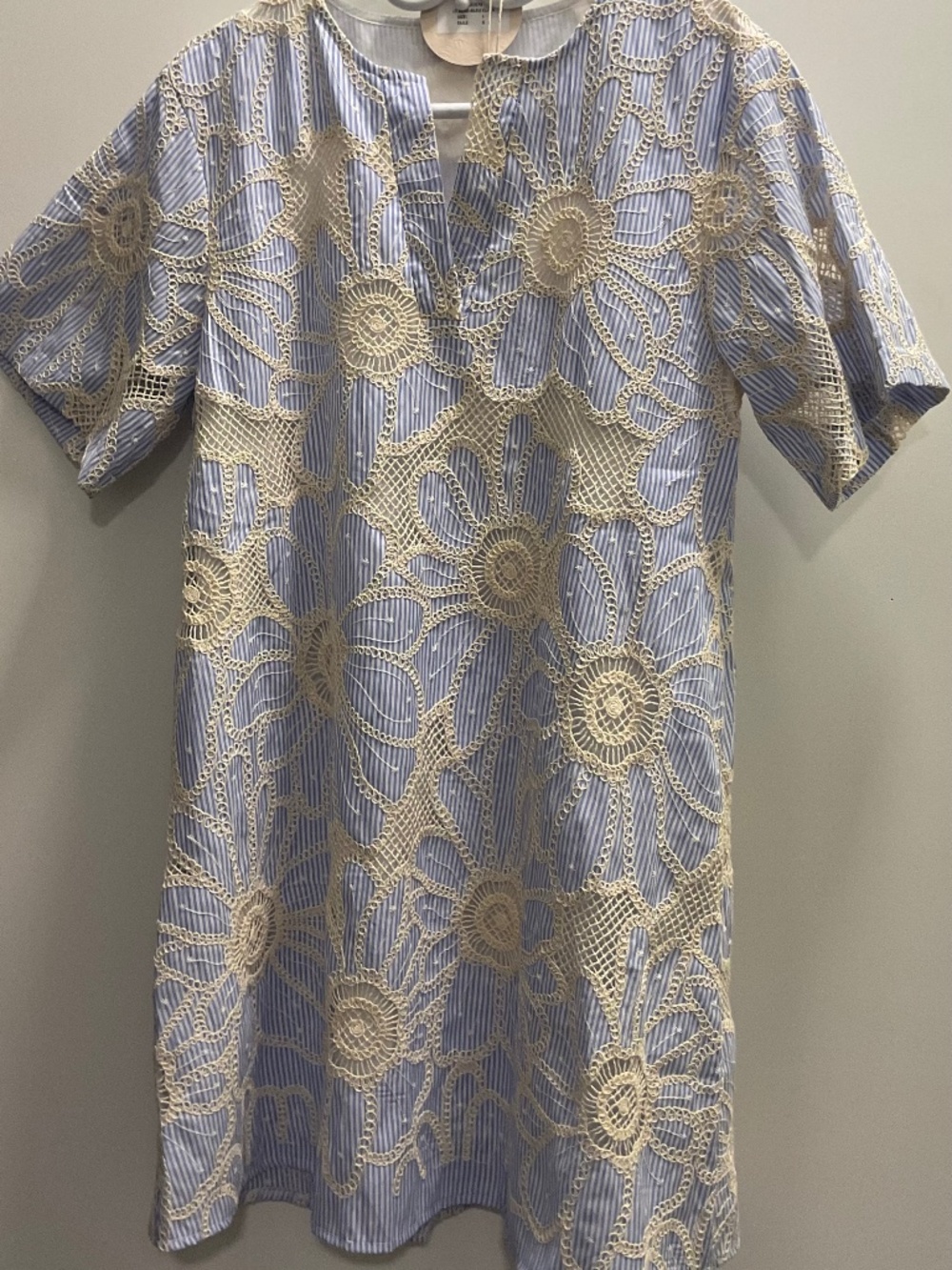 NWT Made in Italy striped crochet lace dress